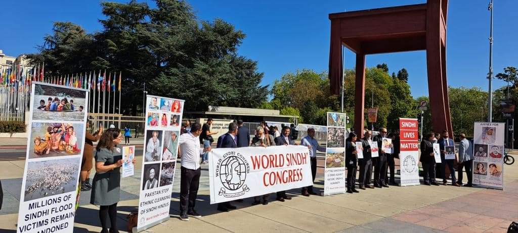World Sindhi Congress held protest in Geneva.