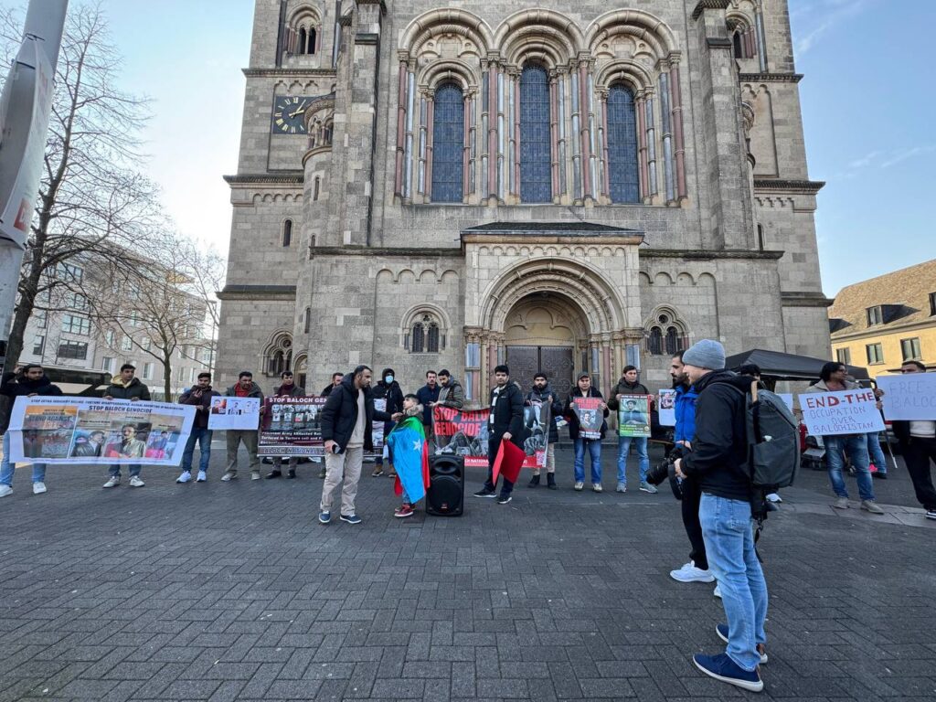 The central spokesperson of Baloch National Movement (BNM) said that, on February 8, 2025, the BNM Germany Chapter, North Rhine-Westphalia (NRW) unit organized a protest at Löhr Rondell in Koblenz to raise awareness about the ongoing genocide and human rights abuses in Balochistan by the Pakistani state. The demonstration shed light on enforced disappearances, extrajudicial killings, and the exploitation of Balochistan’s resources. Activists and supporters of BNM gathered to demand justice for the victims of state oppression. BNM Germany urged the international community to take action against Pakistan’s atrocities and stand in solidarity with the Baloch people.
