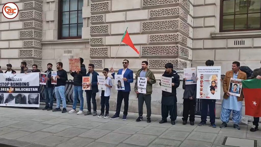 BNM Protest in London Against State Atrocities on Baloch People — JSFM Stands in Solidarity London, 18 October 2025 — A protest organized by the Baloch National Movement (BNM) was held in London today against Pakistan’s ongoing military operations, enforced disappearances, and human rights violations in Zehri, Balochistan.