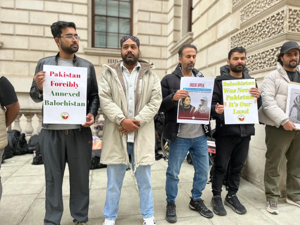 BNM Protest in London Against State Atrocities on Baloch People — JSFM Stands in Solidarity London, 18 October 2025 — A protest organized by the Baloch National Movement (BNM) was held in London today against Pakistan’s ongoing military operations, enforced disappearances, and human rights violations in Zehri, Balochistan.