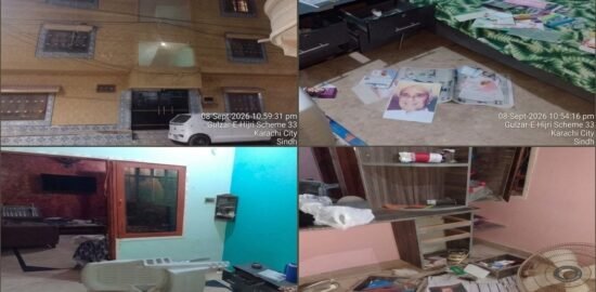 On 8 September 2026 at approximately 9:30 p.m., nine unidentified and reportedly armed individuals, allegedly linked to Pakistani security and intelligence agencies, arrived in two vehicles and reportedly raided the Karachi residence of Sarang Hyder (Sarang Sindhi)